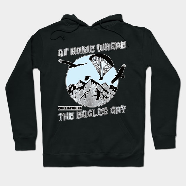 Parahawking, paragliding pilot with bird of prey Hoodie by The Hammer